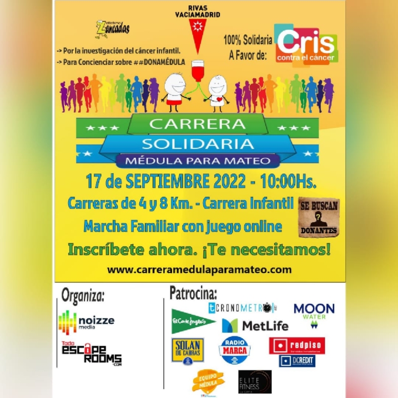 CARRERA SOLIDARIA MÉDULA PARA MATEO - Inscríbete CARRERA SOLIDARIA MÉDULA PARA MATEO - Inscríbete